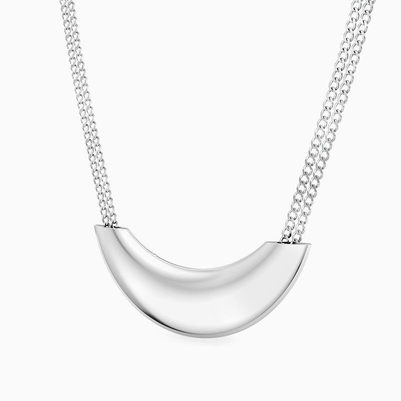 Waves by L'azurde Curved Necklace In Silver - Image 2